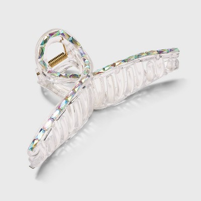 Iridescent Gemstone Claw Hair Clip - Wild Fable™ Clear