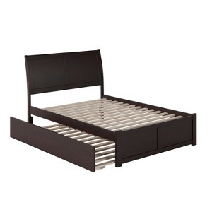 Full Platform Bed with Trundle - Modern Design, White Finish, Space Saving, Easy Assembly - 1 of 4