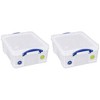 Really Useful Box 18 Liter Storage Container with Snap Lid and Clip Lock Handle for Lidded Home and Item Storage Bins, 8 Pack, Clear - image 2 of 4