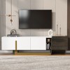 CAVINAS TV Stand for 70" TVs, 66.7" Entertainment Center with 1 Drawer & 2 Cabinets,TV Console with Gold Metal Legs for Living Room,Bedroom,Home - 2 of 4