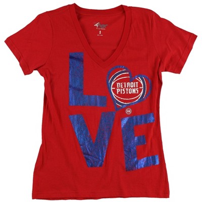 G-III Sports Womens Love Detroit Pistons Graphic T-Shirt