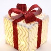 LuxenHome 3-Piece Pre-Lit Wavy-Design Gift Box Set with Decorative Red Ribbons and Bows White, Red - 4 of 4