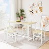 Hooseng Dining Table Set for 4, 5-Piece Kitchen Table Chairs Set, Rectangle Dining Room Table Set with Backrest  and Wooden Table Top for Small Spaces - 3 of 4