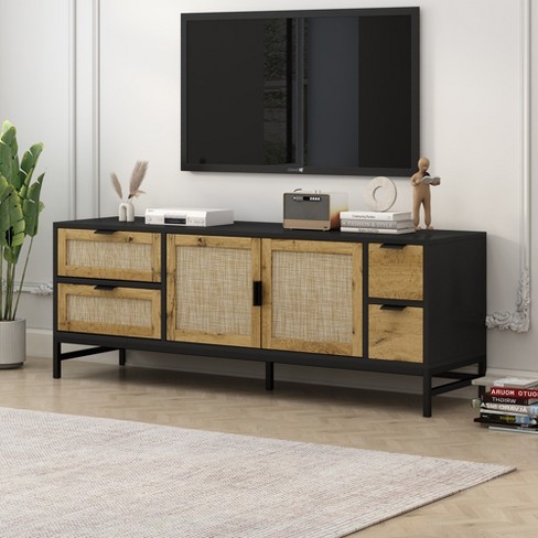 Steel and deals wood tv stand