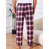 INSPIRE CHIC Men's Elastic Waist Drawstring Plaid Pajama Sleep Pants - 3 of 4