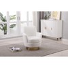 TOAOTBNBO Oversized Swivel Accent Chair with Ergonomic Rounded Armrests, Barrel Chair with Gold Stainless Steel Base Sofa Chair for Hotel - 4 of 4