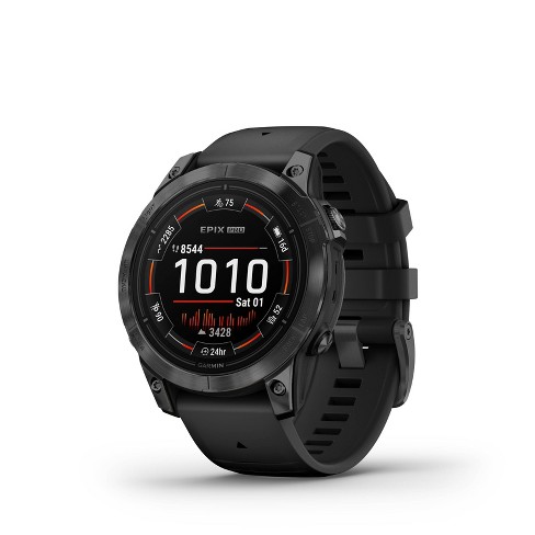 Garmin Epix Pro Sapphire GPS Smartwatch (Carbon Grey + Black Band) (Gen 2)  (51mm Case) (Titanium Bezel)