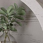 antique white + wood back