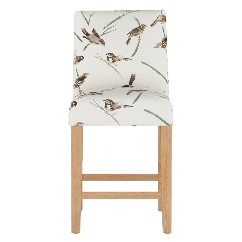 Skyline Furniture Kendra Slipcover Counter Height Barstool in Bird Print Cream/Green, 3 of 9