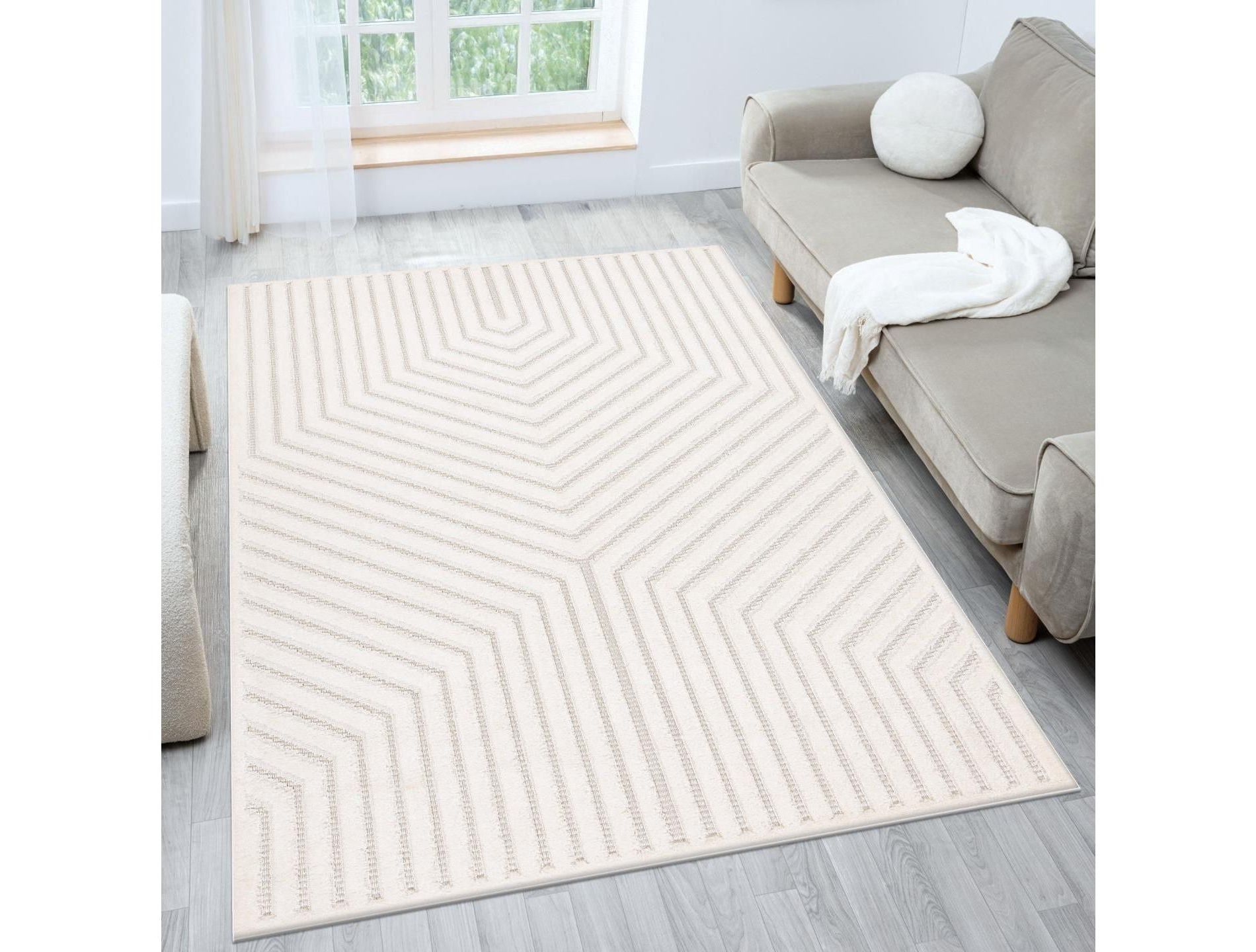 Luxe Weavers Modern Geometric Indoor Area Rug Neutral Carpet