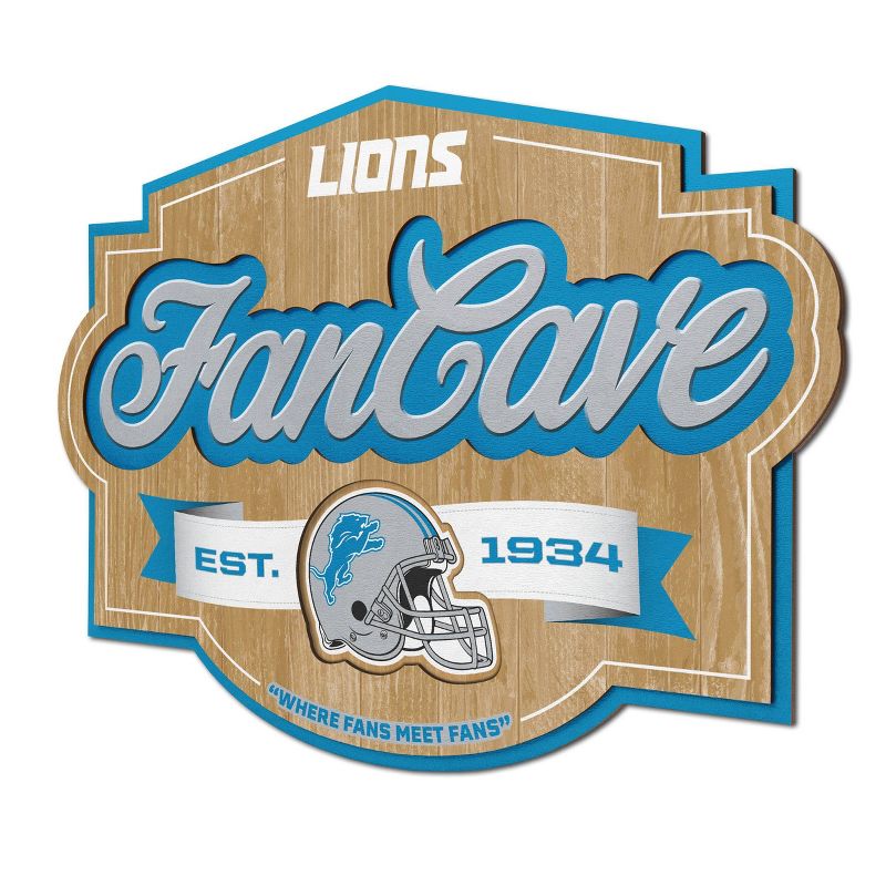 NFL Detroit Lions Fan Cave Sign, 1 of 5