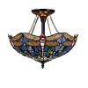 Chloe Lighting Sunniva Dragonfly Tiffany-Style Dark Bronze 2 Light Semi-Flush Ceiling Fixture 16" Wide - 2 of 4