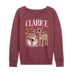 Women's - Rudolph - Clarice Bootleg Lightweight French Terry Wide Neck Long Sleeve Graphic Shirt - 1 of 4