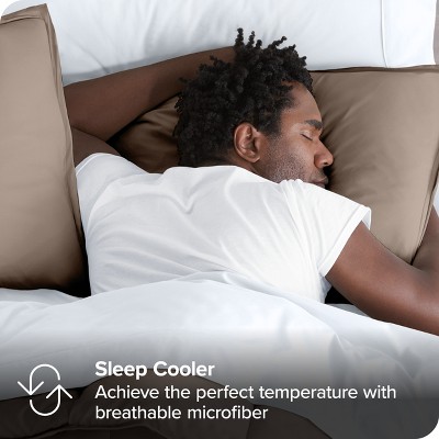 Taupe Hypoallergenic Polyester Standard Pillow Sham Set