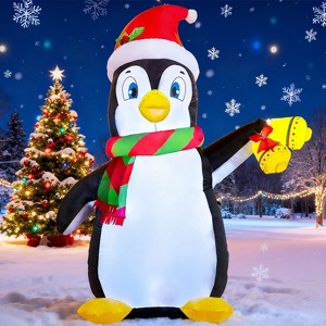 Joyfy 5FT Tall Christmas Inflatable Outdoor Decoration, Inflatable Penguin with Built-in LED for Christmas Party Indoor Outdoor Yard Garden Lawn Décor - 1 of 4