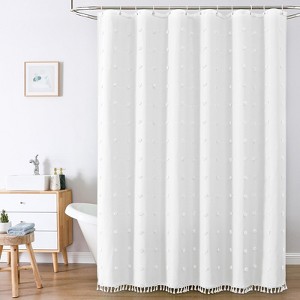Waterproof Modern Shower Curtain with Hooks, 72"W x 72"L (Pack of 1) - 1 of 4