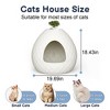 FONTOI Hidden Cute Litter Box Decorative Round Kitty Litter Potty Egg-Shaped Cat Litter Box, Odor Control Easy Clean, White 19.61"* 19.69"*18.43" - 3 of 4
