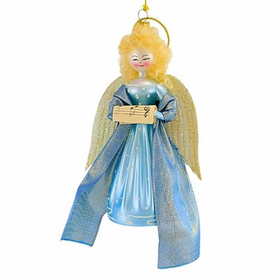 Italian Ornaments 6.75 In Heavenly Melody In Blue Angel Music Italy Tree Ornaments