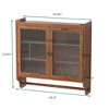 Wall Cabinets for Bathroom Storage, Kitchen Wall Cabinet with Glass Doors, Towel Rack, 3-Tier Rustic Bathroom Cabinet for Living Room - 3 of 4