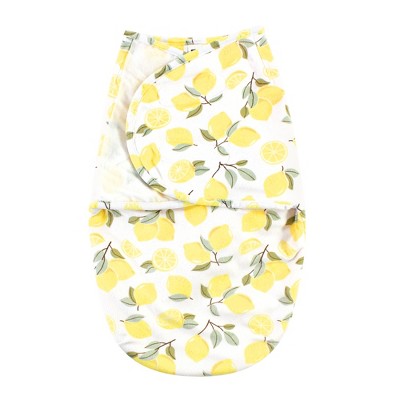 Image of Hudson Baby Infant Girl Plush Faux Fur Swaddle Wrap, Lemon, 0-3 Months