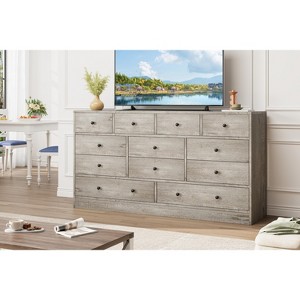 COZONY 12 Drawer Dresser for Bedroom, 61" Wooden Chest of Drawers, Tall Modern Dresser with Metal Rails, Large Storage for Living Room, Hallway - 1 of 4