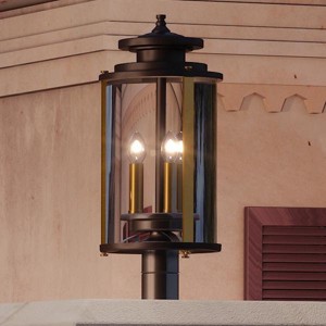 Urban Ambiance Luxury Rustic Outdoor Post/Pier Light,  22.63"H x 9.88"W,  Olde Bronze Finish, UHP1122 - 1 of 4