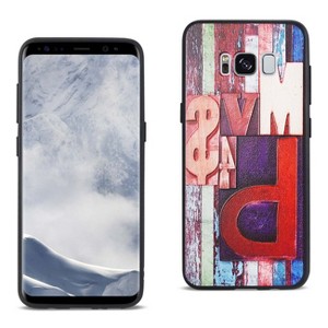 Reiko Samsung Galaxy S8 Embossed Wood Pattern Design TPU Case with Multi-Letter - 1 of 4