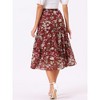 INSPIRE CHIC Women's Floral Elastic Waist Tiered Ruffle Boho Midi Skirts - 4 of 4