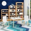FURNIinspire Kids Table Sets 3 Pieces Kids Table Chair Set, Wooden Activity Play Table Set, Square Table with 2 Chairs, White, 23.6"*23.6"*17.3" - 2 of 4