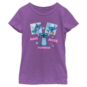 Girls Lilo & Stitch Make More Memories T Shirt - 1 of 4