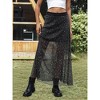 Nlife Women's 2 In 1 Lace Sheer Mesh Rave Skirt Star Print Elastic High Waist A Line Maxi Skirt Black M - 2 of 4