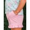 RuffleButts Toddler Girls Knit Ruffle Trim Shorts - 3 of 4