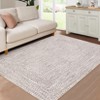 Machine Washable Modern Braided Print Area Rug 10x13 Large Living Room Rug Stain Resistant Carpet Non Slip Low Pile Soft Folding Rug - 4 of 4