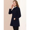 Allegra K Women's Peter Pan Collar Single Breasted Outwear Winter Buttoned Long Coat - 4 of 4