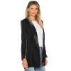 Women's Blazer Jackets Casual Vintage Velvet Silky Slim Fit Lapel Collar Long Sleeve Jacket Coat - 2 of 4