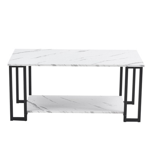 NicBex Modern 39.37" Rectangle Coffee Table with 2 Layers Shelves for Living Room and Bedroom - image 1 of 4