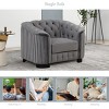 1pc Accent Sofa with Velvet Upholstery and Tufted Back, No Ottoman Included, Ideal for Living Room or Bedroom - Coolbibila - 2 of 4