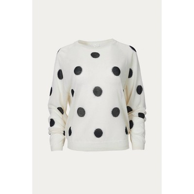 Women's POLKA-DOT INTARSIA KNIT TOP - ENDLESS BLU.