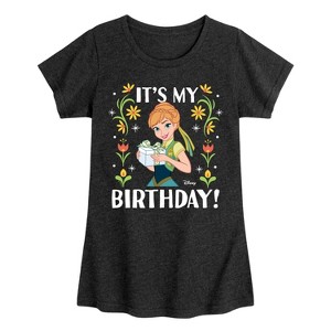 Girls' - Disney - Anna It's My Birthday Fitted Short Sleeve Graphic T-Shirt - 1 of 4
