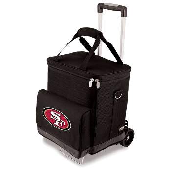 NFL San Francisco 49ers Cellar Six Bottle Wine Carrier and Cooler Tote with Trolley