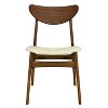 Christopher Knight Home Set of 2 Josie Mid-Century Modern Rubber Wood Faux Leather Dining Chairs Beige/Walnut - 4 of 4