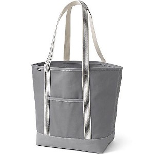Lands' End Open Top Long Handle Canvas Tote Bag - 1 of 4