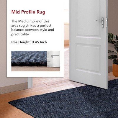 Handmade Navy Blue Braided Jute 6' x 9' Rectangular Rug