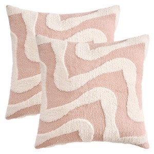 REGALWOVEN Snowflake Fleece Throw Pillow Cover with Wavy Pattern Modern Pillowcase for Sofa Couch Living Room Home Decor 2 Pcs - 1 of 4