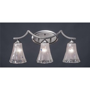Toltec Lighting Zilo 3 - Light Vanity in  Graphite with 5.5" Fluted Frosted Crystal Shade - 1 of 1