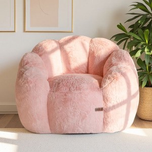 MAXYOYO Bean Bag Chair, Floral Shape Ultra Soft Faux Fur Petal Back Sofa for Adults - 1 of 4