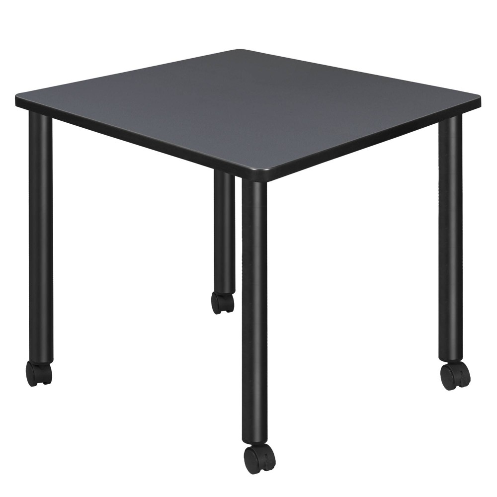 Photos - Dining Table 30" Small Kee Square Breakroom  with Mobile Legs Gray/Black 
