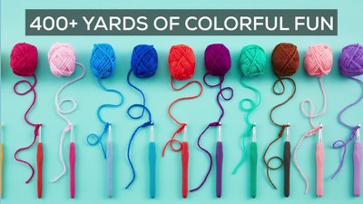Acrylic Yarn Pack 24-Skein Acrylic Yarn Assortment - 432 Yards Multi-Color Knitting & Crochet Starter Kit With Hook Knitting Crochet Yarn Pack