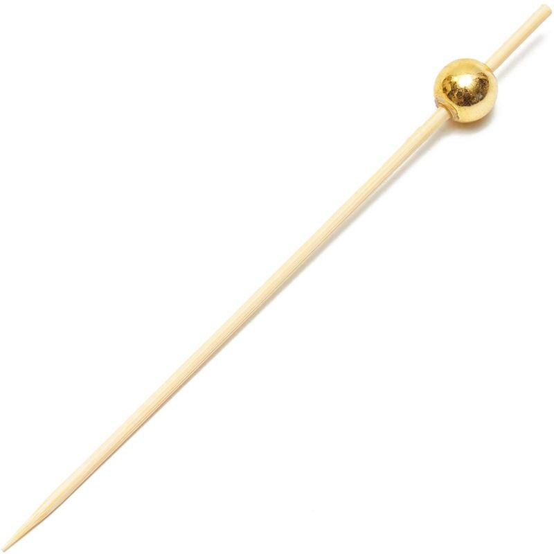 Okuna Outpost 150 Pack Bamboo Toothpicks with Gold Pearl, Cocktail Picks for Appetizer (4.7 Inches), 4 of 8