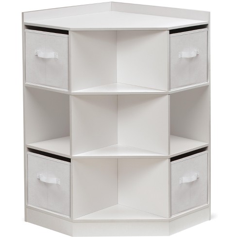 Corner Cubby Storage Unit With Four Reversible Baskets - White : Target